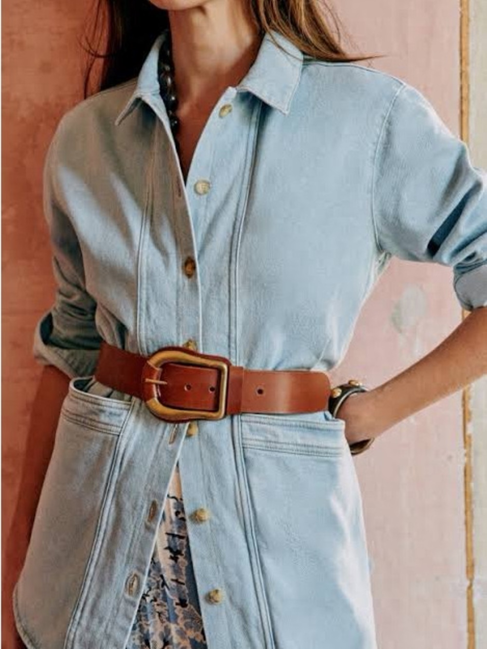 Sezane Snow Blue Denim Will Jacket - Picture 6 of 6